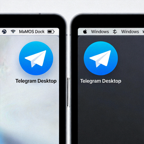 Telegram Desktop应用程序在macOS系统Dock栏和Windows任务栏中的图标展示